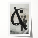 Abstract modern wall art print showcasing vibrant geometric shapes in blue, orange, and yellow, designed to enhance contemporary interiors, rolled for easy transport.