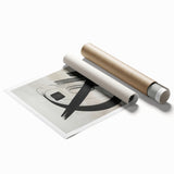 Abstract modern design wall art collection showcasing vibrant colors and geometric patterns, rolled and ready for framing, perfect for contemporary home decor.