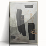 Framed abstract modern wall art featuring a silver acrylic design, showcasing geometric patterns and a sleek finish, perfect for contemporary home decor.