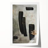 Abstract modern wall art print showcasing vibrant colors and geometric shapes, rolled for easy shipping and display, perfect for contemporary home decor.