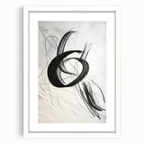 Abstract modern wall art collection in a white frame with a mat, showcasing vibrant geometric patterns and colors. Ideal for contemporary interiors, adding a stylish focal point to any room.