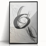 Framed acrylic wall art featuring an abstract modern design with a black frame, showcasing vibrant colors and geometric patterns, ideal for contemporary decor.