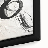 Close-up of abstract modern wall art featuring vibrant colors and geometric patterns, framed canvas showcasing intricate details and texture in a stylish interior setting.