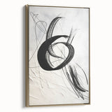 Framed canvas wall art featuring a modern abstract design with gold accents, showcasing a side view that highlights its sleek lines and contemporary aesthetic. Perfect for adding elegance to any room decor.