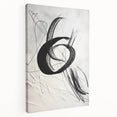 Stretched canvas wall art showcasing an abstract modern design in vibrant colors, displayed in a side view to highlight its texture and depth. Perfect for contemporary decor.