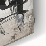 Close-up of an abstract modern wall art piece showcasing vibrant colors and geometric patterns, designed for contemporary decor, ideal for enhancing living spaces.