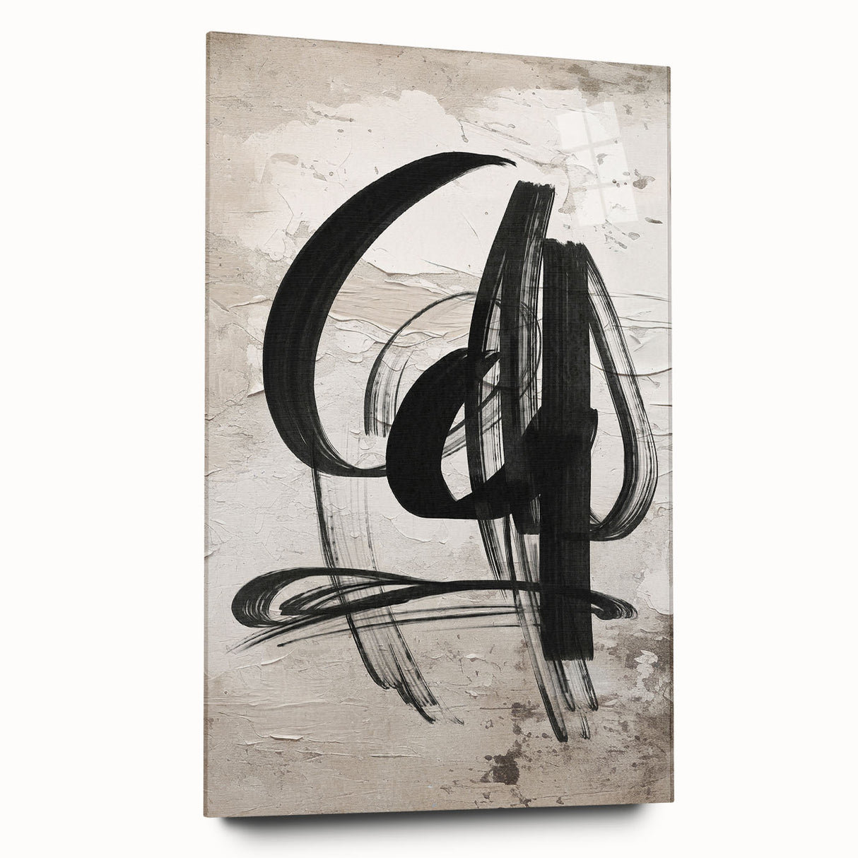 Modern abstract wall art collection displayed in a sleek acrylic frame, showcasing vibrant colors and geometric patterns, perfect for contemporary home decor.