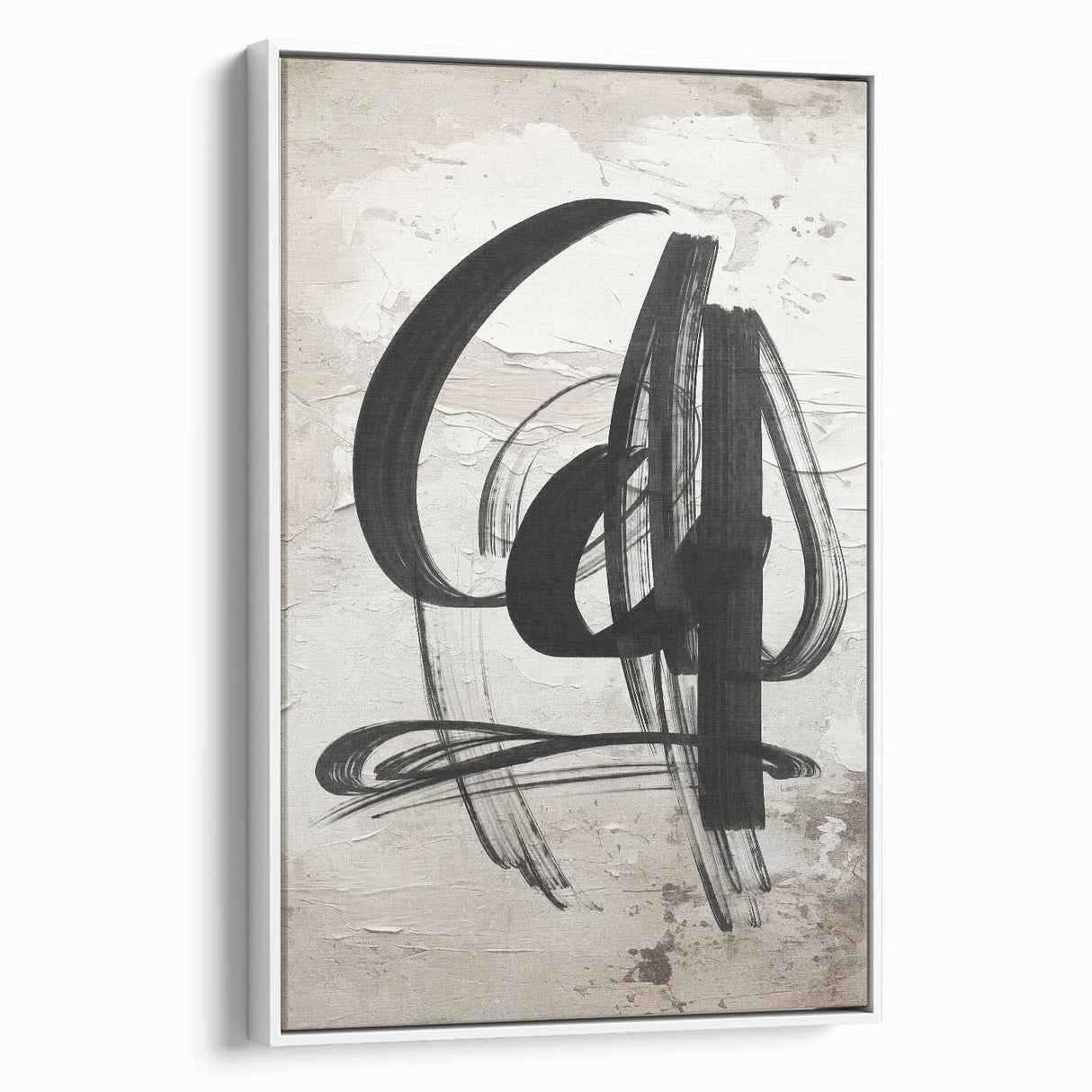 Framed abstract modern wall art showcasing a vibrant geometric design in bold colors, displayed against a white background, perfect for contemporary home decor.