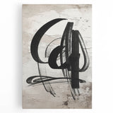 Stretched canvas displaying an abstract modern design with vibrant colors, showcasing geometric shapes and fluid lines, perfect for contemporary home decor.