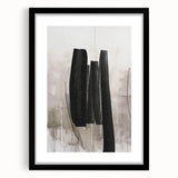 Abstract modern wall art collection featuring a black frame and mat, showcasing a contemporary design with intricate patterns, perfect for enhancing home decor.
