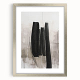 Abstract modern wall art collection featuring a silver frame with a mat, showcasing vibrant geometric designs that enhance contemporary interior decor.