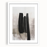 Abstract modern wall art collection featuring a white frame and mat, showcasing vibrant geometric patterns and colors, ideal for contemporary home decor.