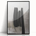 Framed abstract modern wall art design showcasing a vibrant acrylic composition with bold colors, set against a sleek black frame, perfect for contemporary home decor.