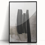 Framed abstract modern wall art design showcasing a vibrant acrylic composition with bold colors, set against a sleek black frame, perfect for contemporary home decor.
