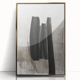 Framed wall art featuring an abstract modern design with gold accents, showcasing a sleek aesthetic perfect for contemporary home decor. This piece adds a touch of elegance and sophistication to any room.