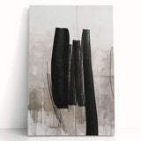 Abstract modern wall art collection featuring a vibrant, colorful design on stretched canvas, leaning against a neutral wall, perfect for contemporary decor.