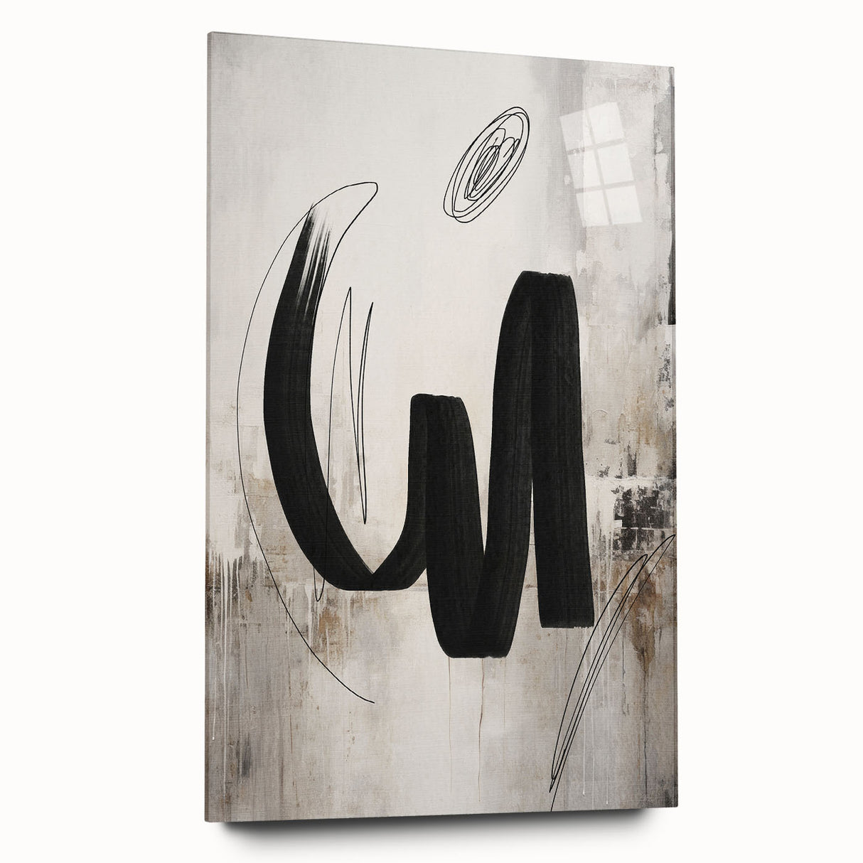 Abstract modern wall art collection displayed in acrylic glass, showcasing vibrant colors and geometric patterns, perfect for contemporary home decor.