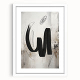 Abstract modern wall art collection featuring a sleek white frame and mat, showcasing a vibrant geometric design. Ideal for contemporary home decor, this piece adds a touch of elegance to any room.