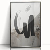 Framed abstract modern wall art design in silver, showcasing geometric patterns and vibrant colors, perfect for contemporary home decor and artistic spaces.