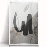 Framed abstract modern wall art featuring bold geometric shapes in a vibrant color palette, set against a clean white background, perfect for contemporary decor.