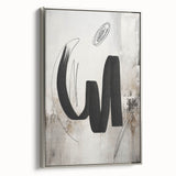 Framed canvas wall art showcasing an abstract modern design in silver tones, elegantly displayed from a side view, perfect for contemporary home decor.