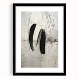 Abstract modern wall art collection in a black frame with a mat, showcasing geometric shapes and vibrant colors, perfect for contemporary decor.