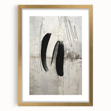 Abstract modern wall art collection showcasing a gold-framed piece with matting, featuring vibrant colors and geometric shapes, ideal for contemporary home decor.