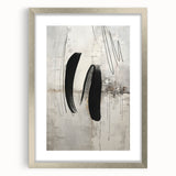 Abstract modern wall art collection featuring a silver-framed design with a mat, showcasing vibrant colors and geometric patterns, ideal for contemporary decor.