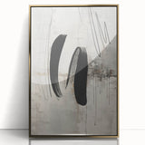 Framed abstract modern wall art design featuring a gold-accented acrylic finish, showcased in a sleek frame, ideal for contemporary home decor.