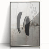Framed abstract modern wall art featuring a silver-acrylic design with geometric patterns, ideal for contemporary home decor, adding elegance and style.
