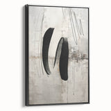 Framed canvas wall art featuring an abstract modern design with bold black lines and vibrant colors, showcasing a contemporary aesthetic ideal for home decor.