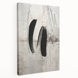 Abstract modern wall art collection featuring vibrant colors and geometric patterns on stretched canvas, displayed from a side view to highlight depth and texture. Ideal for contemporary home decor.