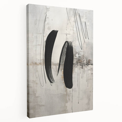 Abstract modern wall art collection featuring vibrant colors and geometric patterns on stretched canvas, displayed from a side view to highlight depth and texture. Ideal for contemporary home decor.