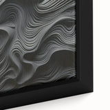 Abstract modern wall art collection featuring a close-up view of a framed canvas print with vibrant colors and intricate geometric patterns, perfect for contemporary home decor. This artwork adds a touch of sophistication and creativity to living spaces, enhancing visual appeal and artistic expression.