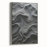 Framed abstract modern wall art featuring a silver border, showcasing vibrant colors and geometric patterns, ideal for contemporary home decor.