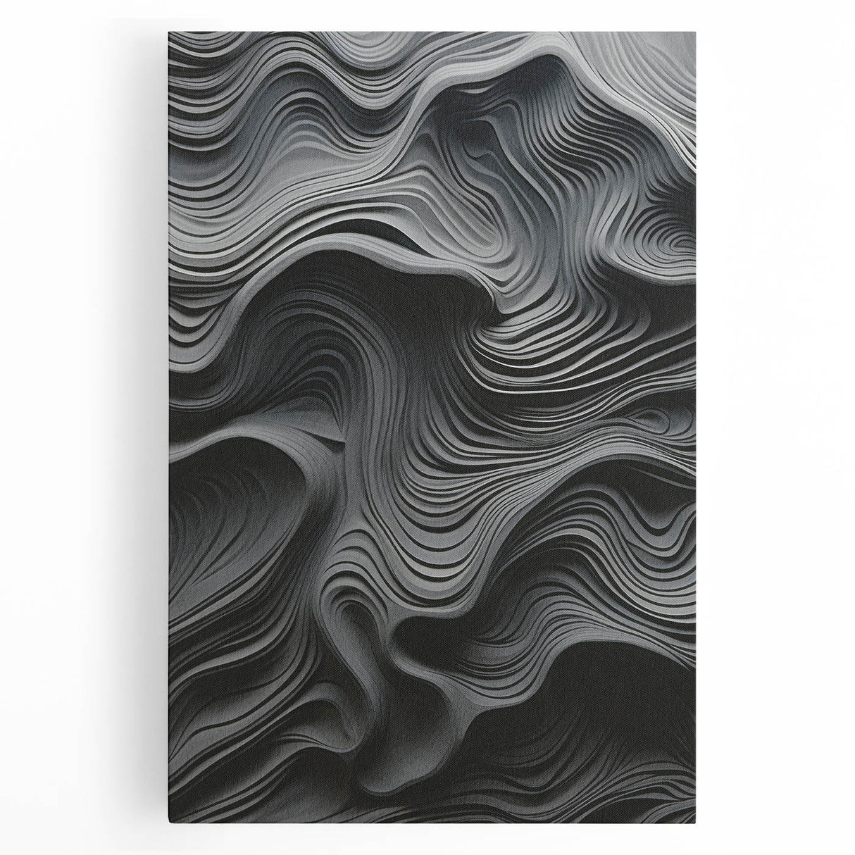 Colorful abstract modern wall art on stretched canvas, showcasing vibrant geometric shapes and fluid lines, perfect for contemporary home decor.