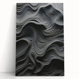 Abstract modern wall art featuring vibrant colors and geometric patterns, displayed on a stretched canvas and leaning against a neutral wall, perfect for contemporary decor.