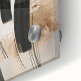 Close-up of vibrant abstract modern wall art design featuring bold colors and intricate patterns, crafted on acrylic glass, perfect for contemporary decor.