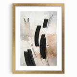 Elegant abstract modern wall art featuring a gold-framed design with a mat, showcasing vibrant colors and geometric patterns, perfect for contemporary decor.