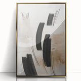Framed acrylic wall art featuring an abstract modern design with bold gold accents, ideal for contemporary decor and adding a touch of elegance to any space.
