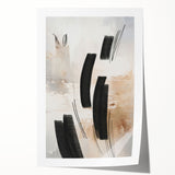 Abstract modern wall art design showcasing vibrant geometric shapes in a mix of blues, oranges, and yellows, perfect for contemporary home decor.