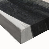 Abstract modern design wall art featuring vibrant colors and geometric shapes on stretched canvas, showcasing intricate details for contemporary decor.