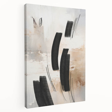 Abstract modern wall art design featuring vibrant colors and geometric patterns, presented in a stretched canvas format showcasing a side view, ideal for contemporary decor.