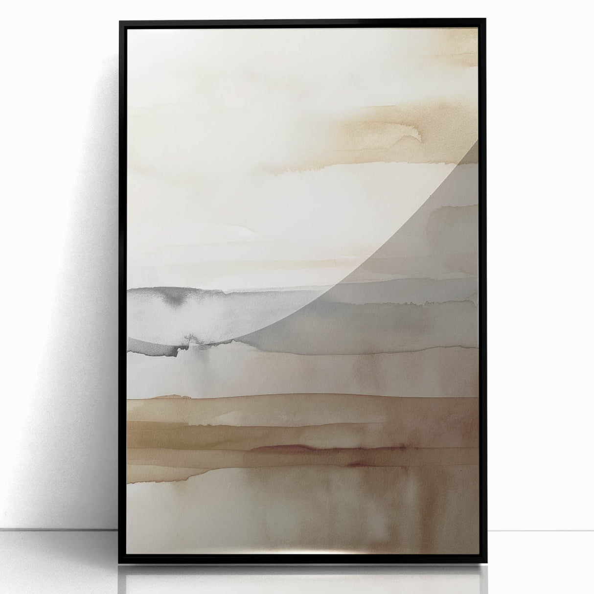 Framed modern abstract wall art collection featuring a sleek black frame, vibrant colors, and geometric patterns, perfect for contemporary decor.