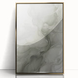 Framed acrylic wall art showcasing an abstract modern design with gold accents, ideal for contemporary home decor, displayed in a stylish living room setting.