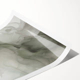 Abstract modern wall art print showcasing vibrant geometric shapes in blue, orange, and yellow tones, rolled up for easy shipping and display. Ideal for contemporary home decor.