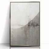 Framed abstract modern wall art design showcasing a silver color scheme and sleek acrylic finish, ideal for contemporary home decor.