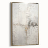 Framed canvas wall art featuring an abstract modern design with gold accents, showcasing a sleek side view ideal for contemporary home decor.
