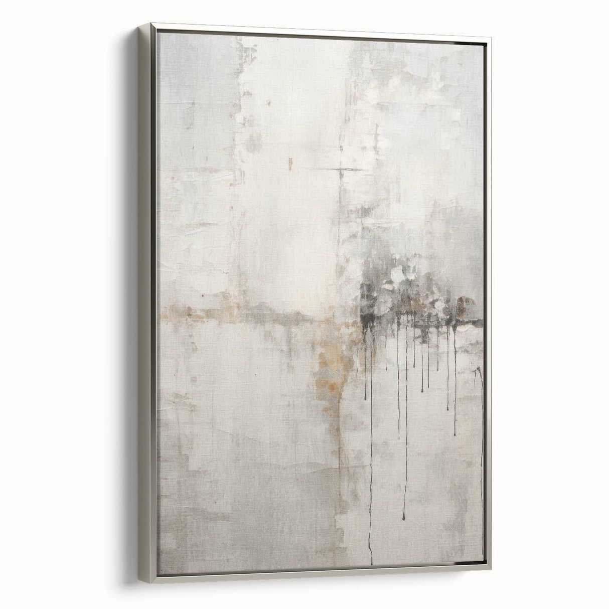 Framed abstract modern wall art design showcasing a sleek silver frame with intricate patterns, enhancing contemporary decor in any setting. Ideal for art enthusiasts.