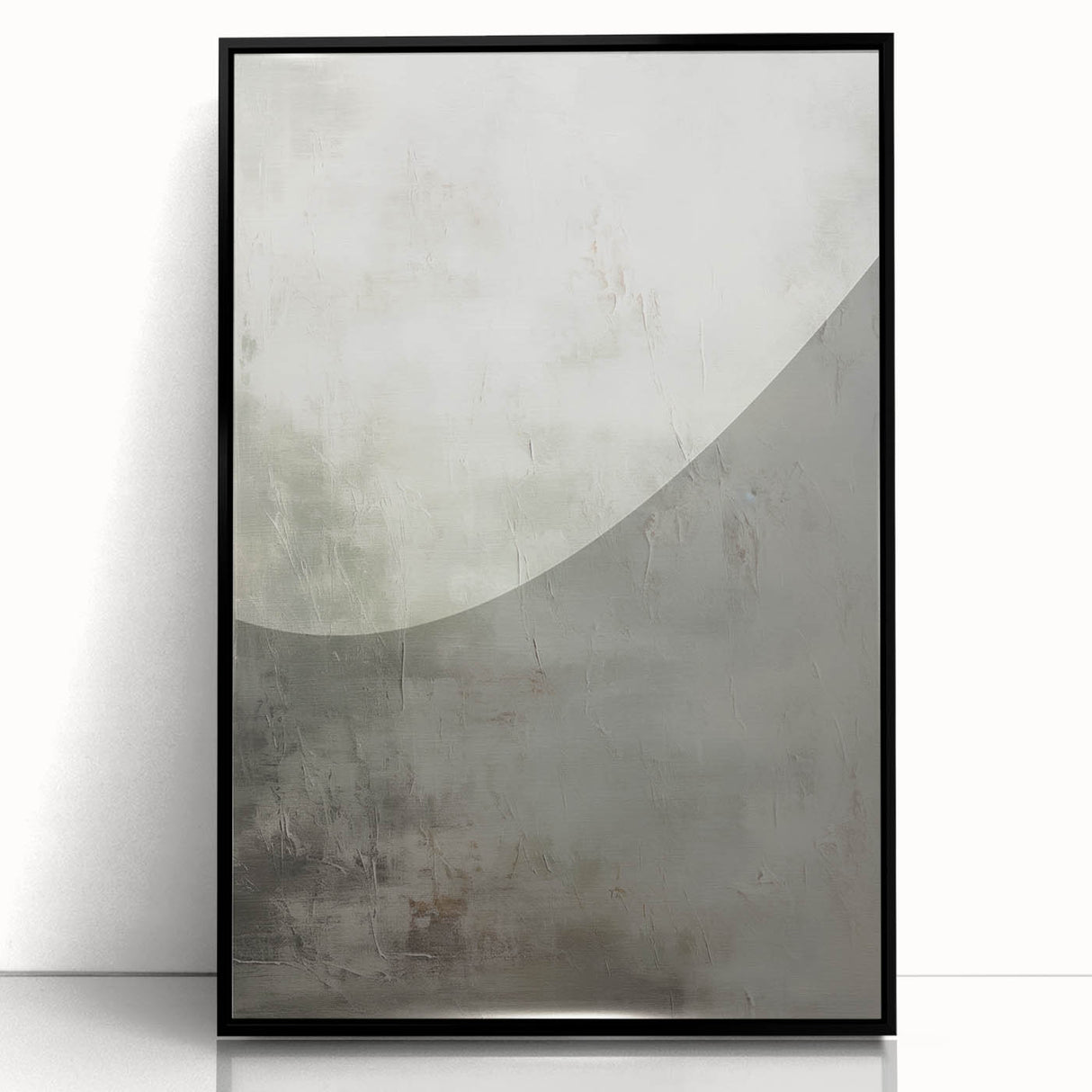 Framed abstract modern wall art featuring bold black and white geometric patterns, ideal for contemporary decor. Perfect for enhancing living spaces with a stylish touch.